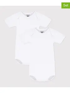 PETIT BATEAU Комплект из 2 боди белого цвета