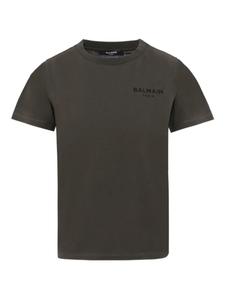 Футболка с вышитым логотипом Balmain Kids, черный