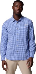 Columbia Мужская рубашка с длинным рукавом Harbor Peak, Vivid Blue Micro Gingham