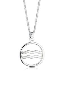 Elli Колье из серебра 925 пробы с астрологическими и зодиакальными символами, знак зодиака Водолей в серебряном исполнении