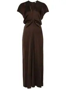 Платье макси с объемной талией TOTEME, коричневый