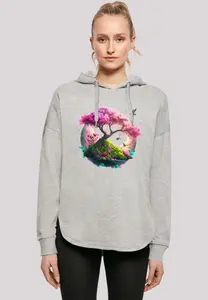 Толстовка F4NT4STIC "Cherry Blossom Tree Oversize Hoodie", принт, серый