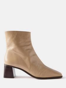 Кожаные ботинки Aria с квадратным носком Mint Velvet, Natural