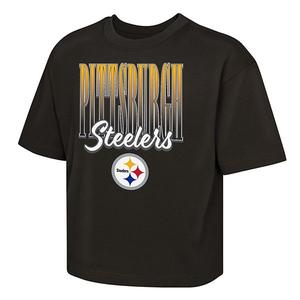 Детская футболка Pittsburgh Steelers Big City Boxy черная Outerstuff