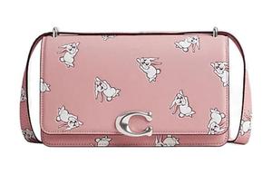 COACH Баймакс Rabbit коллекция Бандит Кожаный конверт Сумка Женская Розовая
