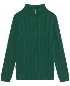 Свитер с воротником стойкой и молнией на четверть для больших мальчиков B By Brooks Brothers