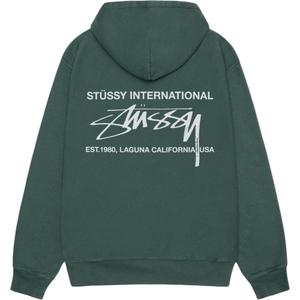 Пигментированный худи Smooth International Stussy, зеленый