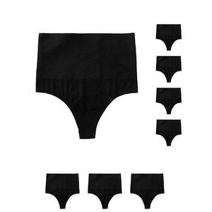 8 пар женских корректирующих трусиков-стрингов для контроля живота, утягивающее белье, высокие, без следов Inspire Chic, Black