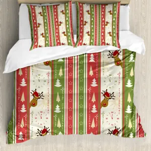 Рождественский пододеяльник ABAKUHAUS с каймой из оленьих сосен, с защитой от клещей, подходит для аллергиков, с наволочками, 200 см x 200 см - 80 x 80 см, зеленый, темно-коралловый, белый Abakuhaus
