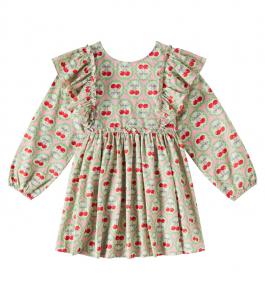 Платье Evia из хлопка с принтом и бантом Konges Sløjd, Cherry Bow