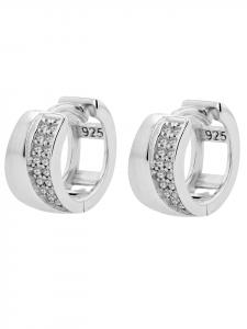 Adeliás Женские серьги-кольца из серебра 925 пробы с кубическим цирконием в серебре