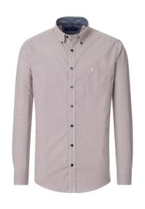 Повседневная рубашка удобного кроя с длинным рукавом и воротником на пуговицах Casamoda, красный