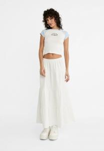 Юбка макси Flowing Boho Stradivarius, белая