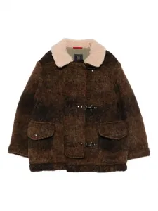 Пальто с флисовой подкладкой Fay Kids, коричневый