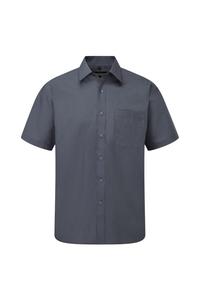 Рубашка из легкого в уходе поплина из полихлопка с короткими рукавами Collection Collection Russell, серый