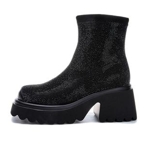 POOQ Черные женские ботильоны, цвет Black