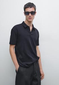 Поло Massimo Dutti SHORT SLEEVE POLO NECK, Dark Blue