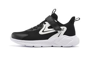 Износостойкие противоскользящие низкие детские кроссовки для бега черно-белые Kids' 361°KIDS, Carbon Black/361 Degrees White