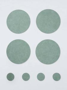 Обратимый круглый коврик и подставка из искусственной кожи John Lewis, Set of 4, Blue/Sage