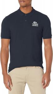Lacoste мужская сезонная короткая рукавка Regular Fit поло с логотипом на груди, Navy Blue