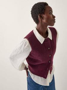 Брук Топ-майка с вязаными пуговицами Monsoon, Burgundy