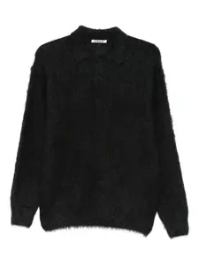 Рубашка поло с длинными рукавами Auralee, черный