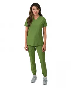 Женский комплект спортивных брюк Olivia с четырьмя карманами и сборками сверху Medgear, зеленый