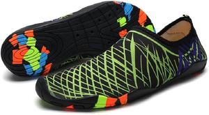 Водные туфли, водные носки-без носка с легким надеванием, быстро сохнущая дышащая сетчатая ткань Suxiaur, зеленый