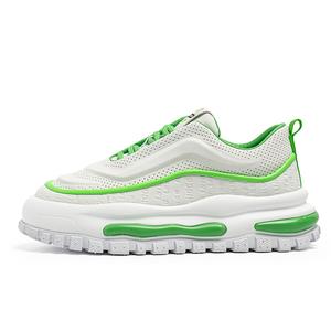 Износостойкие дышащие низкие повседневные туфли, увеличивающие рост, для мужчин JKEM, White Green