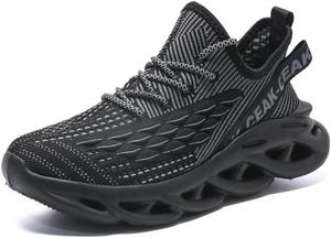 Большие мужские кроссовки для ходьбы с рисунком рыбьей чешуи, легкие Qacksv, черный