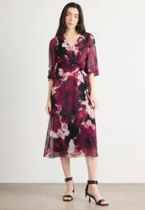 Дневное платье миди с v-образным вырезом и узлом спереди Dkny, Lafayette Bloom Damson