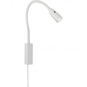 Настенный светильник Sten с LED-модулем теплого белого света, идеален для кроватей с коробчатым основанием Fischer & Honsel, белый