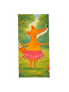 Mr. & Mrs. Panda Банное полотенце с изображением лисы-балерины, без надписи, бирюзового пастельного оттенка