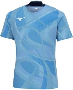 Тренировочная футболка Mizuno Dry Aeroflow, с коротким рукавом, с индивидуальным рисунком MUGEN, быстросохнущая, дышащая, 32MAB501, синий