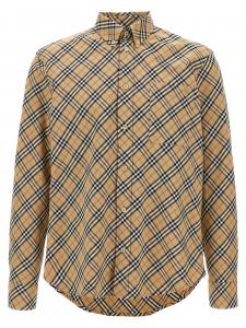 Рубашка в клетку BURBERRY, бежевый