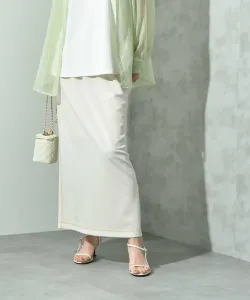 Узкая юбка из жоржета, сшитая по цветовой схеме Interplanet, цвет Ivory