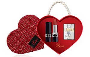 DIOR Vivid Blue Gold Pearl Heart Chanel Inspired помада матовая текстура 3,5 г + пробник туалетной воды