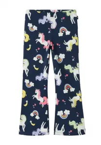 Расклешенные брюки с принтом единорога. Polarn O. Pyret, Mood Indigo