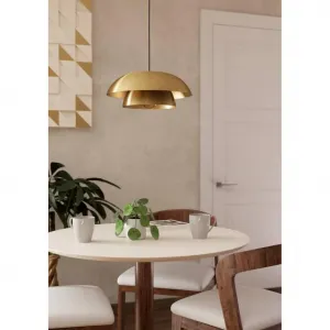 Подвесной светильник CENCIARA, сталь, E27, IP20, подвесной, для обеденного стола E27 1 шт. Подвесной светильник, H110 x Ø40 см, черный, 1x40W без лампы. Eglo, Schwarz messing-gebürstet, gold