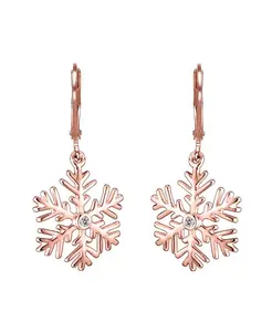 Серьги-Подвески в форме снежинки из стерлингового серебра с кубическим цирконием Genevive, rose