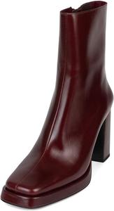 Женские модные ботильоны с боковой молнией, закрытый квадратный носок, высокий массивный каблук, ботинки для холодной погоды, рабочая обувь, размеры 4-16 US Wo wagas, Coffee