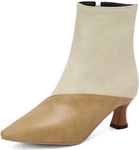 Женские винтажные ботильоны на каблуке Artykey с заостренным носком, сексуальные ботильоны-кубики на шпильке, повседневная обувь для улицы, осенне-зимние сапожки D4, Beige Apricot
