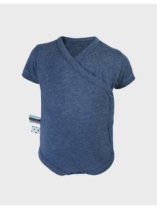 OrganicEra Детский боди с короткими рукавами в стиле пеленки, цвет индиго