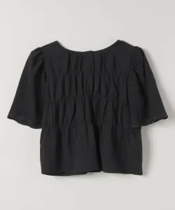 Блузка с фестончатым краем и сборками Jeanasis, цвет Black(09)