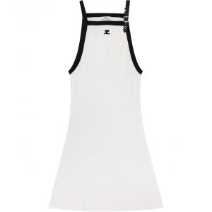 Футболка с детализированным вырезом халтер COURREGES, классический белый