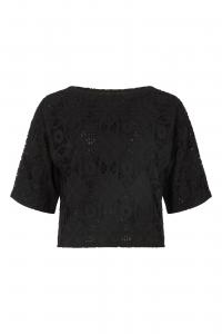 RAFFYA Блузка 'Opal Broderie Anglaise' в черном цвете