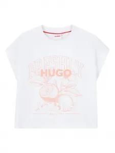 Футболка с принтом Hugo Kids, белый