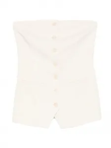 Топ без бретелек на пуговицах Patrizia Pepe, бежевый