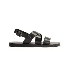 Черные кожаные сандалии с пряжками Kazar, черный