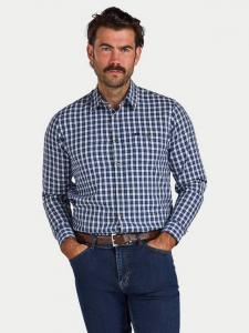 Хлопковая рубашка Regular Fit Mod Check из мягкой ткани Raging Bull, Navy